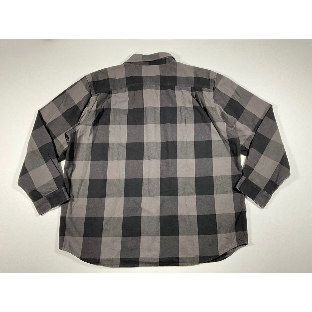 Carhartt Mens 2XL Loose Fit Heavyweight Flannel Long Sleeve Plaid Shirt Gravel - Picture 3 of 15